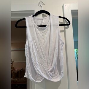 ALO Yoga White Twist-Front Tank